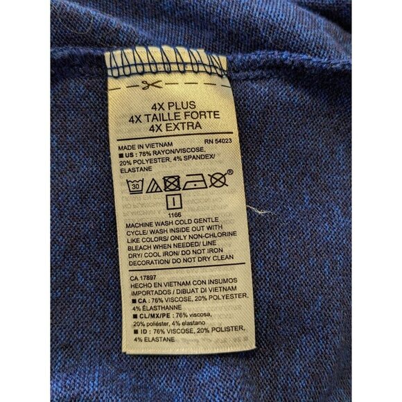 Old Navy Luxe Top Tunic Women Plus 4X Soft Long Balloon Sleeve Stretch Dark Blue - Picture 5 of 5